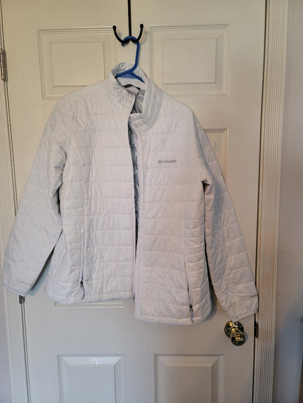 Womens White full zip Columbia omni heat turbodown 590TD jacket - size XL